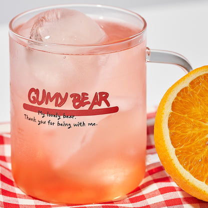 GUMY BEAR Glass Mug Cup (430ml) Tableware Red - 라씨에뜨 구미베어 머그 430ml - adamhnk