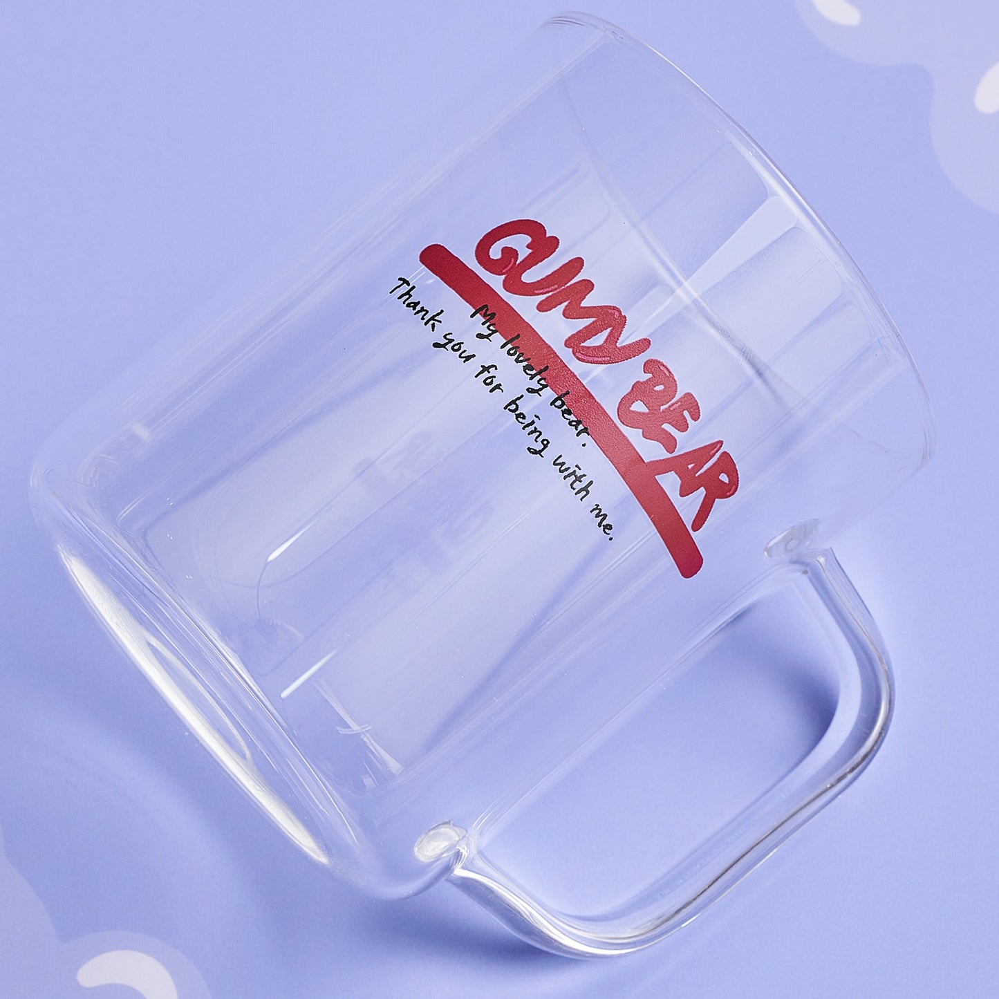 GUMY BEAR Glass Mug Cup (430ml) Tableware Red - 라씨에뜨 구미베어 머그 430ml - adamhnk