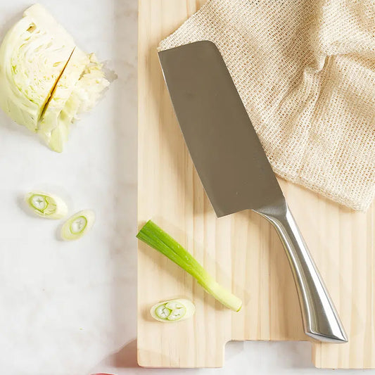 Neoflam All-Stainless Steel Easy Grip Chinese Chef's Knife (35cm) Silver