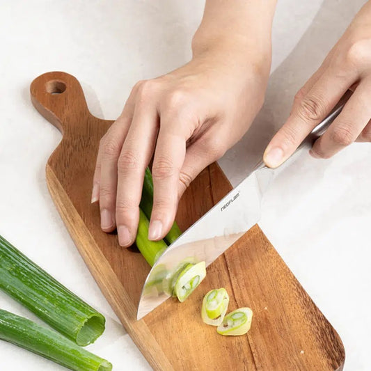 Neoflam All-Stainless Steel Easy Grip Mini Santoku Chef's Knife (25cm) Silver