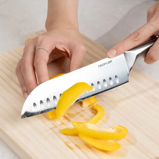 Neoflam All-Stainless Steel Easy Grip Santoku Chef's Knife (33cm) Silver