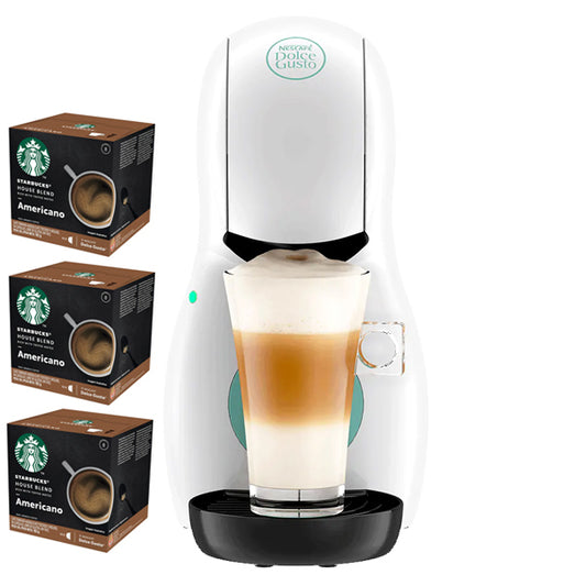 NESCAFE DOLCE GUSTO Piccolo XS White Coffee Machine 1500W + Coffee Capsule(House Blend 36p)