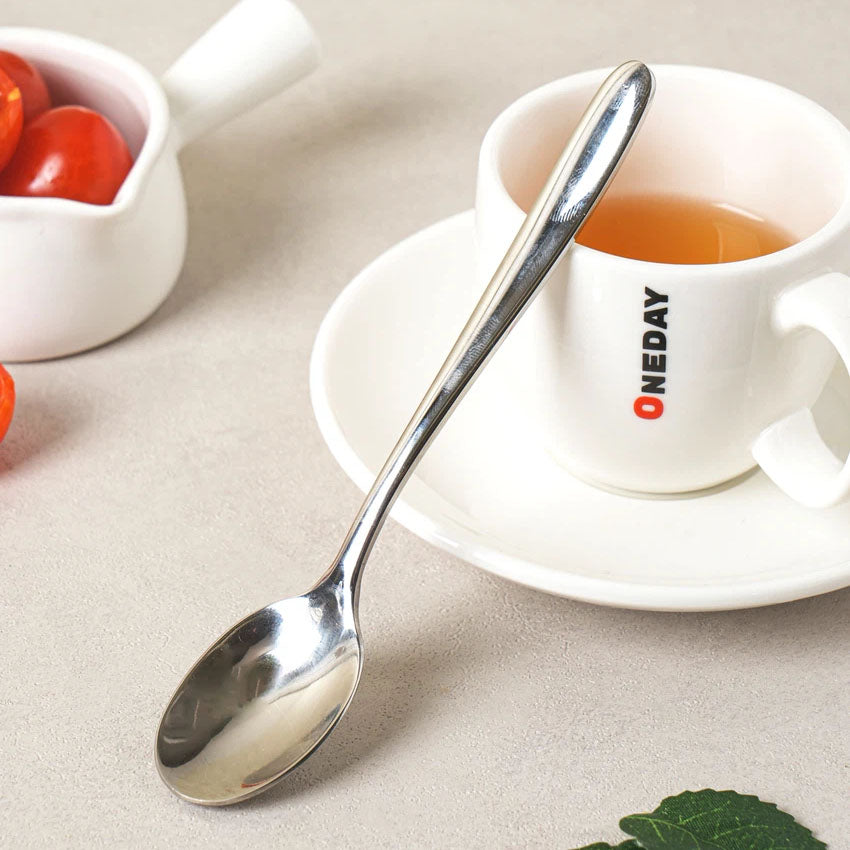 Premium 304 All-Stainless Steel Tea Spoon (14cm) Silver