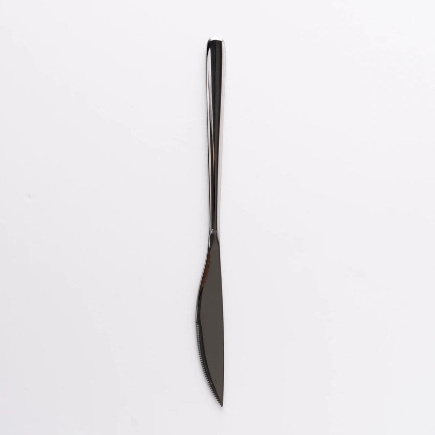 Simple All-Stainless Steel Steak Knife (21cm) Easy Grip Silver