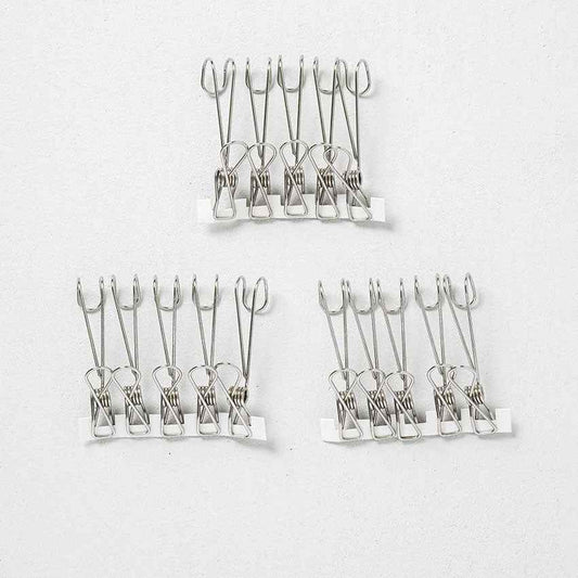 Space-Saving Multi-Purpose Hanging Stainless Steel Clip 15P Silver