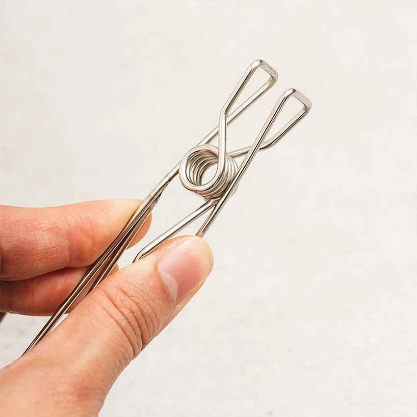 Space-Saving Multi-Purpose Hanging Stainless Steel Clip 15P Silver