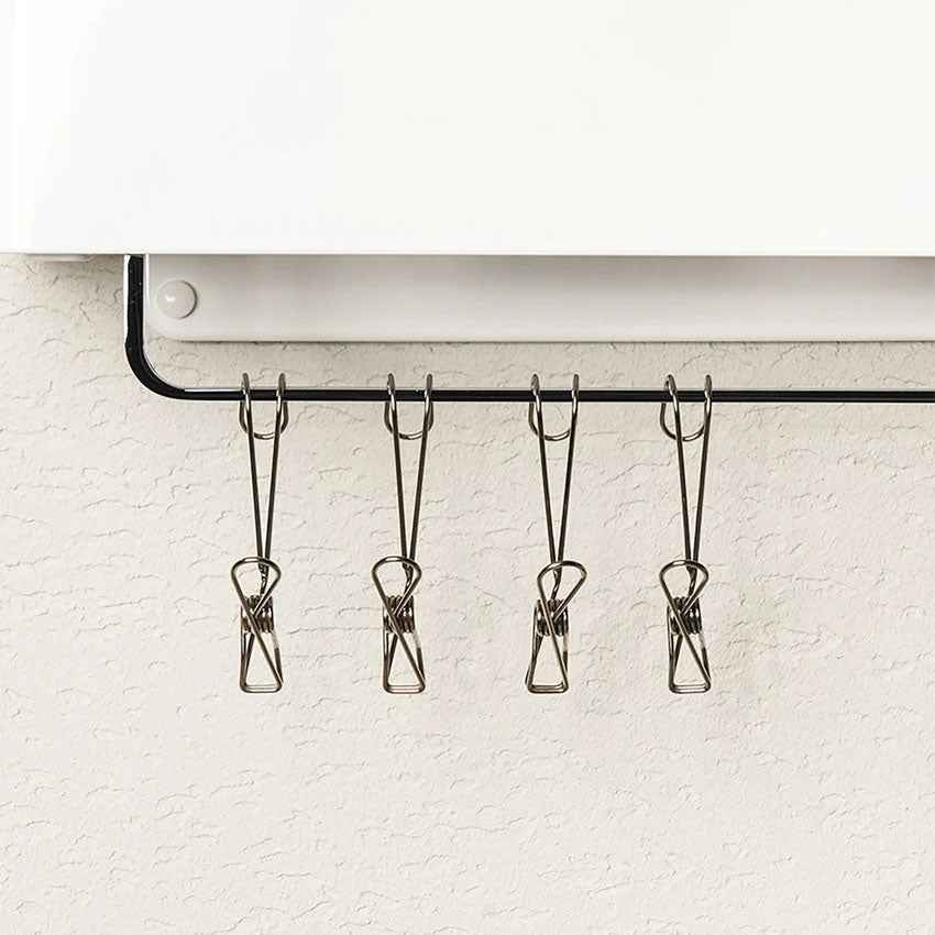 Space-Saving Multi-Purpose Hanging Stainless Steel Clip 15P Silver