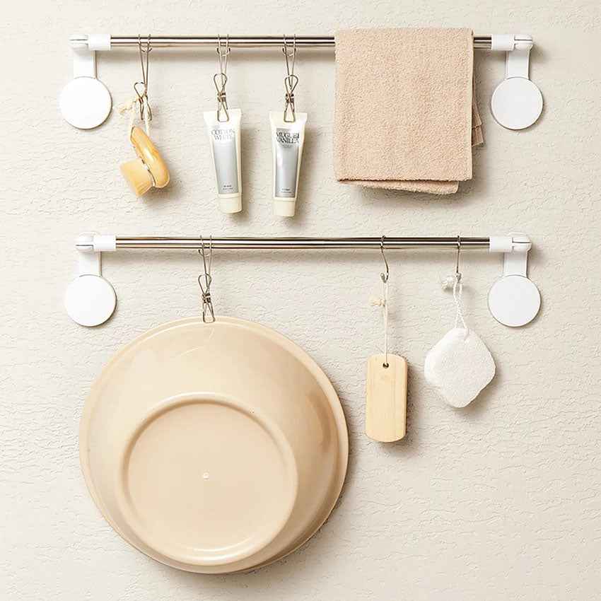 Space-Saving Multi-Purpose Hanging Stainless Steel Clip 5P Silver