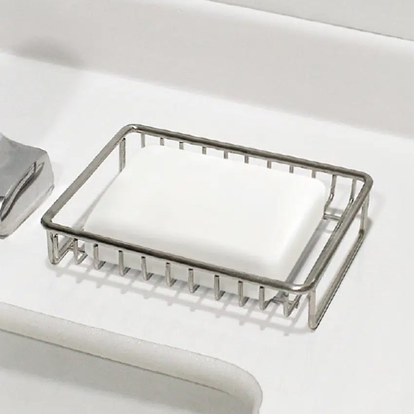 Stainless Steel Soap Dish (12.7 x 9.5 cm) Silver - Adamhnk
