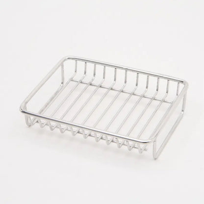 Stainless Steel Soap Dish (12.7 x 9.5 cm) Silver - Adamhnk