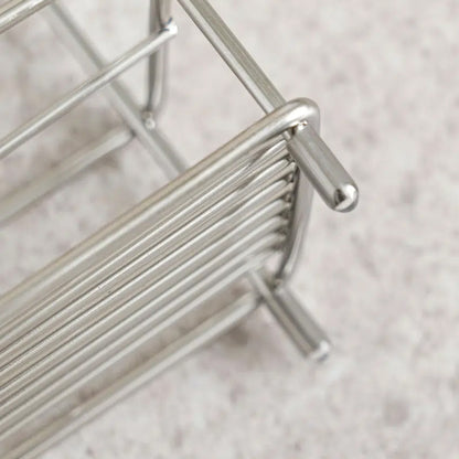 Stainless Steel Toothbrush & Toothpaste Stand (6x12x10cm) Silver - Adamhnk