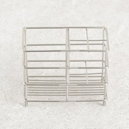 Stainless Steel Toothbrush & Toothpaste Stand (6x12x10cm) Silver - Adamhnk