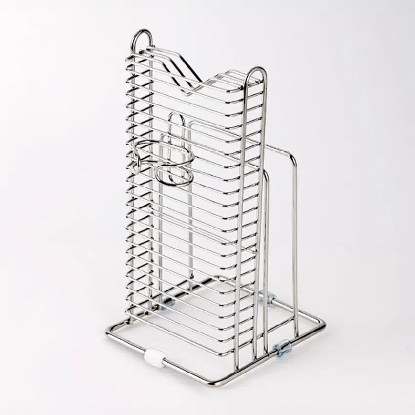 Stainless Steel Wire Knife, Cutting Board, and Scissor Utensil Holder Silver - Adamhnk