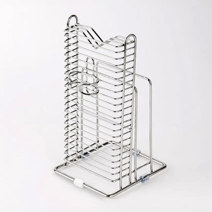 Stainless Steel Wire Knife, Cutting Board, and Scissor Utensil Holder Silver - Adamhnk