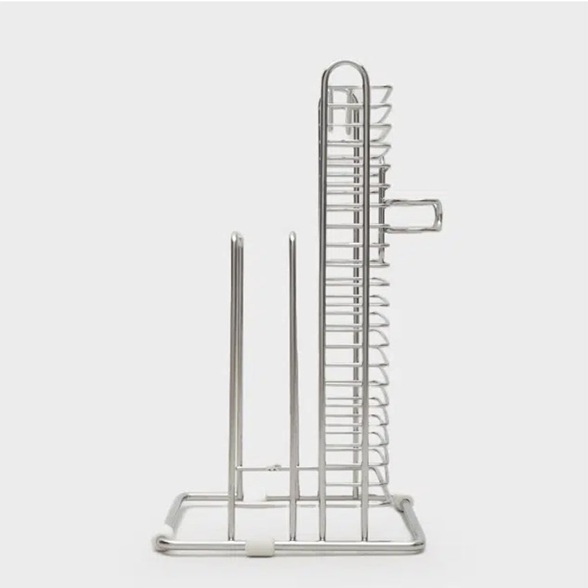 Stainless Steel Wire Knife, Cutting Board, and Scissor Utensil Holder Silver - Adamhnk