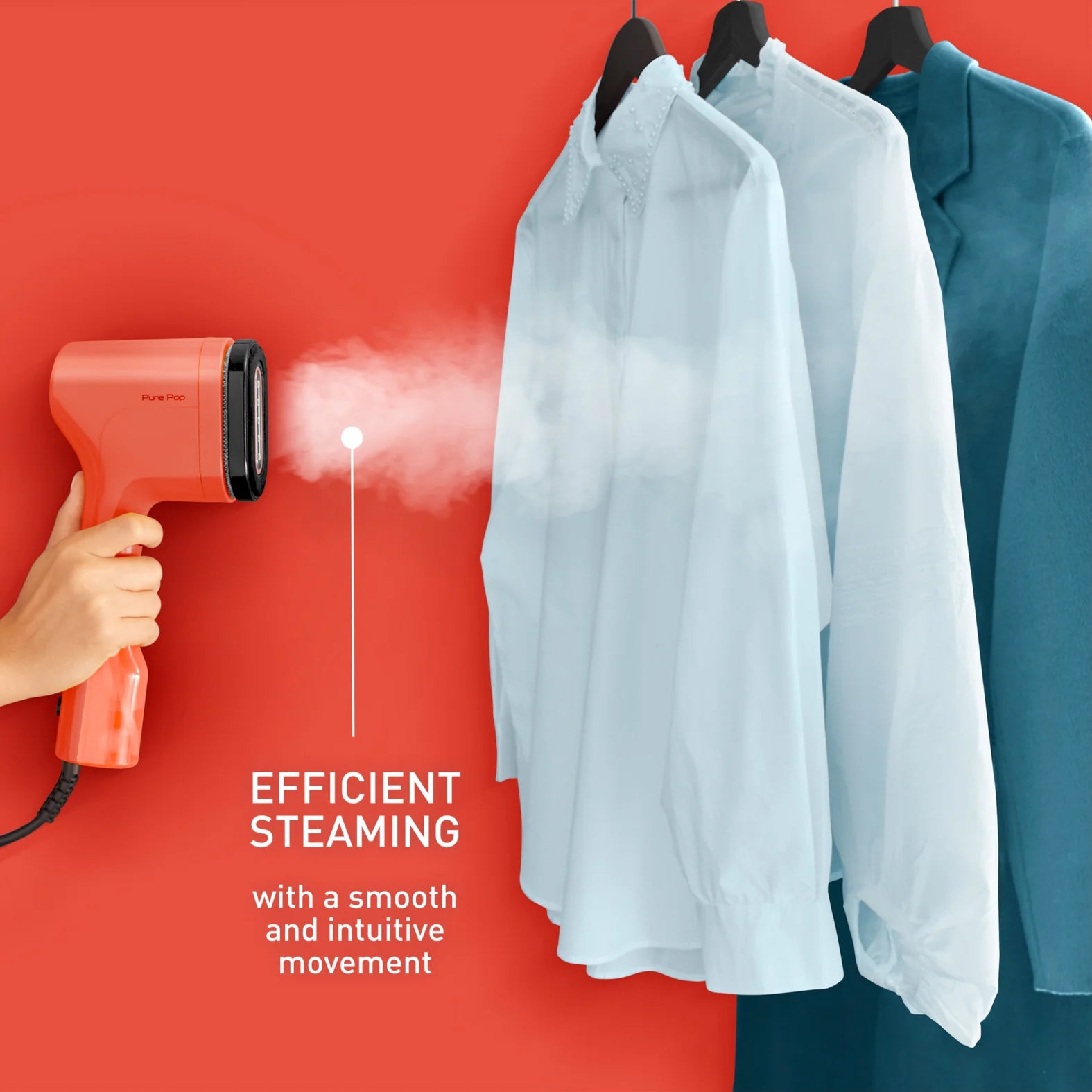 TEFAL DT2022 Pure POP Handheld Garment Steamer 1200W Pink - Adamhnk