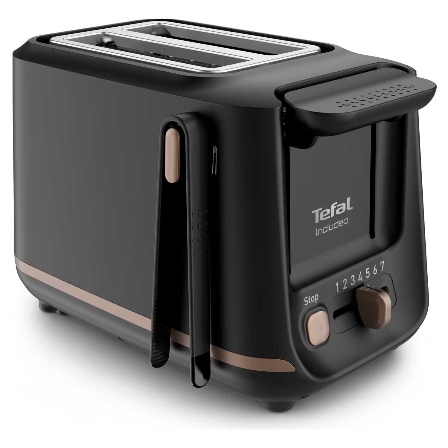 Tefal TT5348 Includeo Toaster + Toast Tongs – 2 Slots 850W Black - Adamhnk