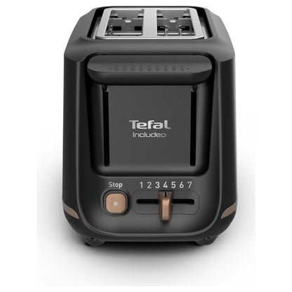 Tefal TT5348 Includeo Toaster + Toast Tongs – 2 Slots 850W Black - Adamhnk