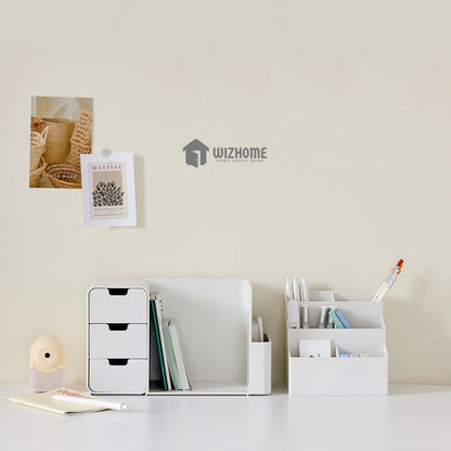 WIZHOME Nanumi Detachable Pencil Holder & 3 Drawer White