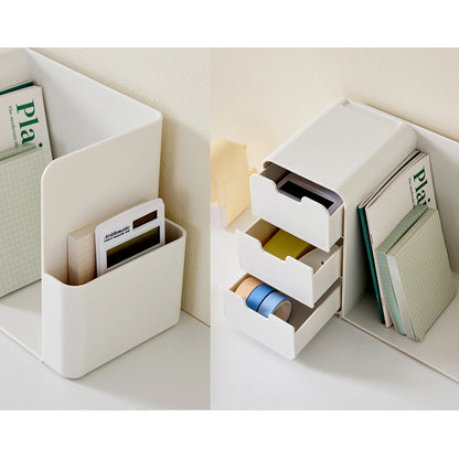 WIZHOME Nanumi Detachable Pencil Holder & 3 Drawer White