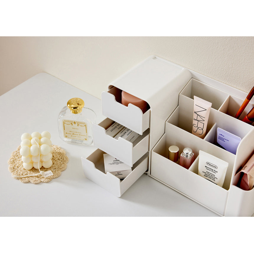 WIZHOME Nanumi Detachable Pencil Holder & 3 Drawer White