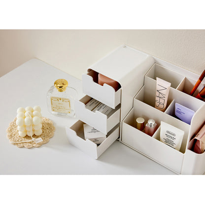 WIZHOME Nanumi Detachable Pencil Holder & 3 Drawer White