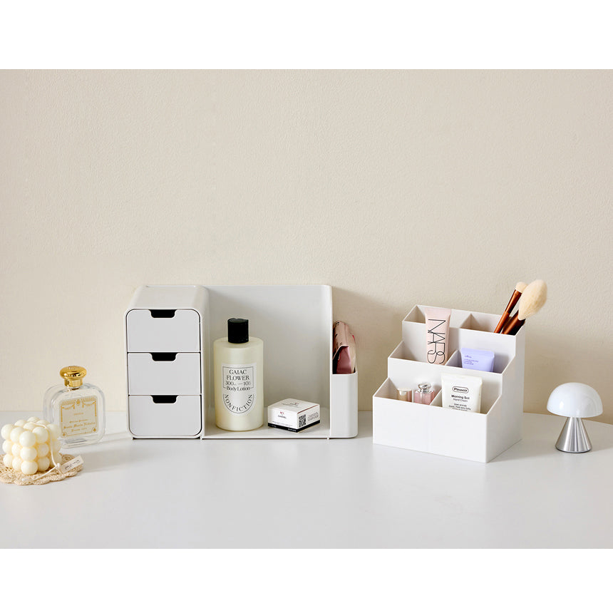 WIZHOME Nanumi Detachable Pencil Holder & 3 Drawer White