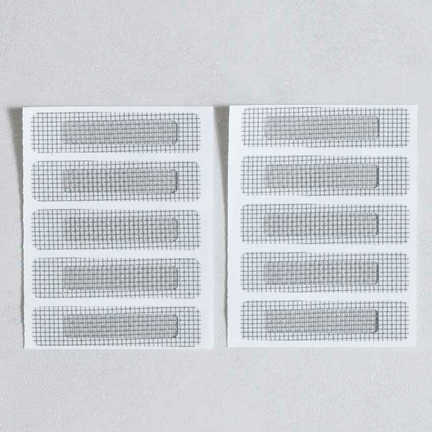 Window Frame & Veranda Drain Weep Hole Anti-Insect Screen Patch Sticker 10p (1.5x6cm) Grey