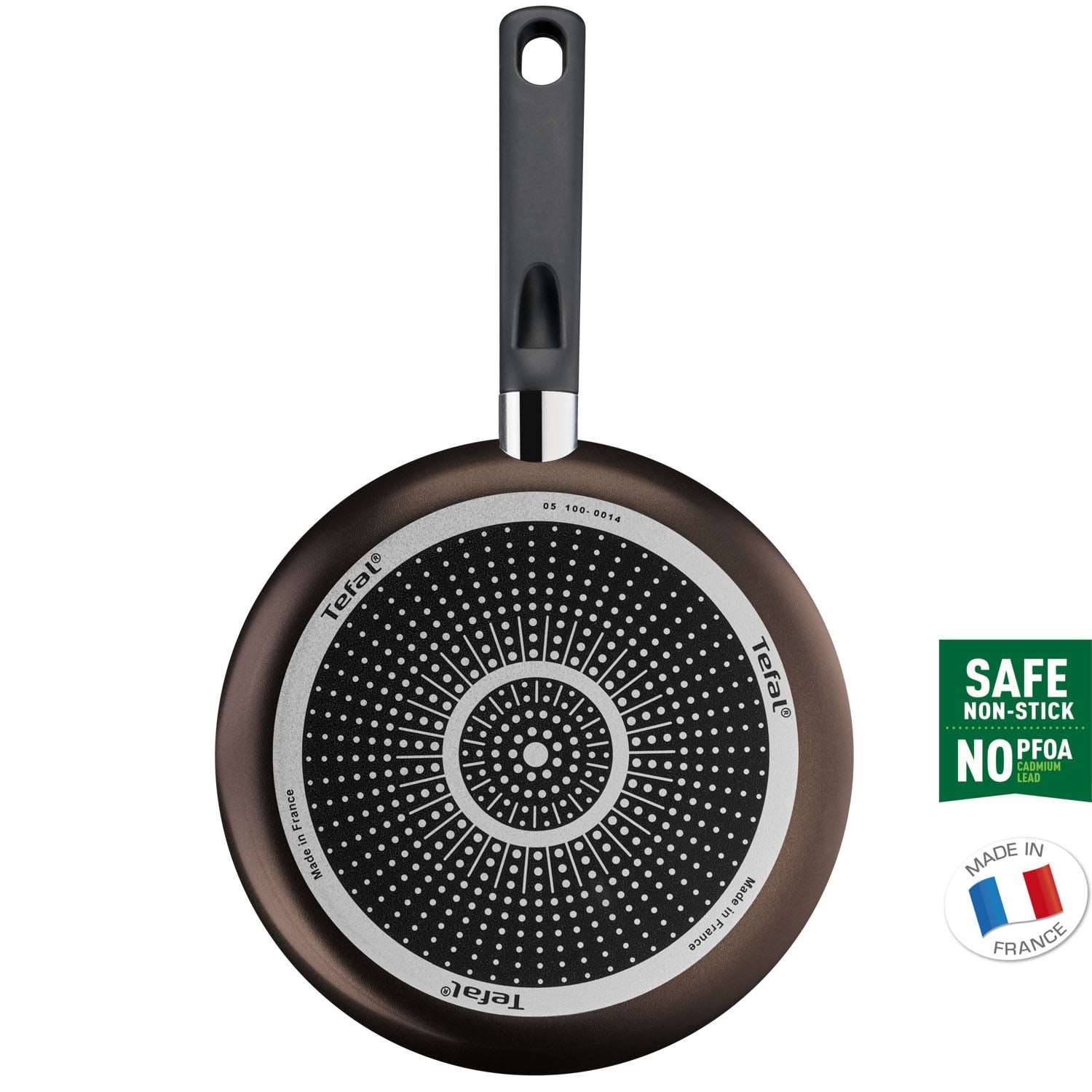 Tefal Bistro Titanium Nonstick Frying Pan 2p (24cm+30cm) Dishwasher Oven Safe No PFOA Brown