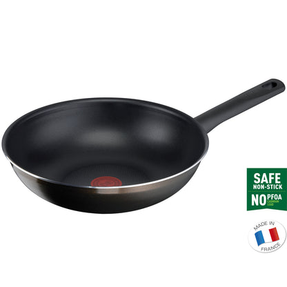 Tefal Bistro Titanium Nonstick Wok Pan (28cm) Dishwasher Oven Safe No PFOA Brown