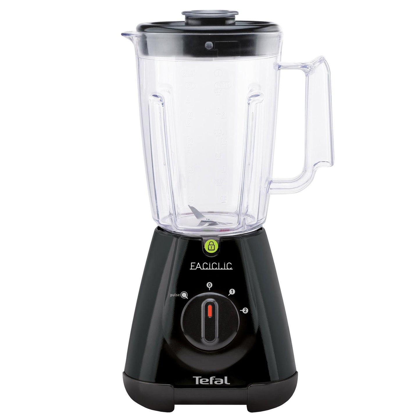 Tefal BL3008 Faciclic Blender Plastic 1.6qt (1.5L) Jug Secure Lock System 4 Sharp Blades 400W Black