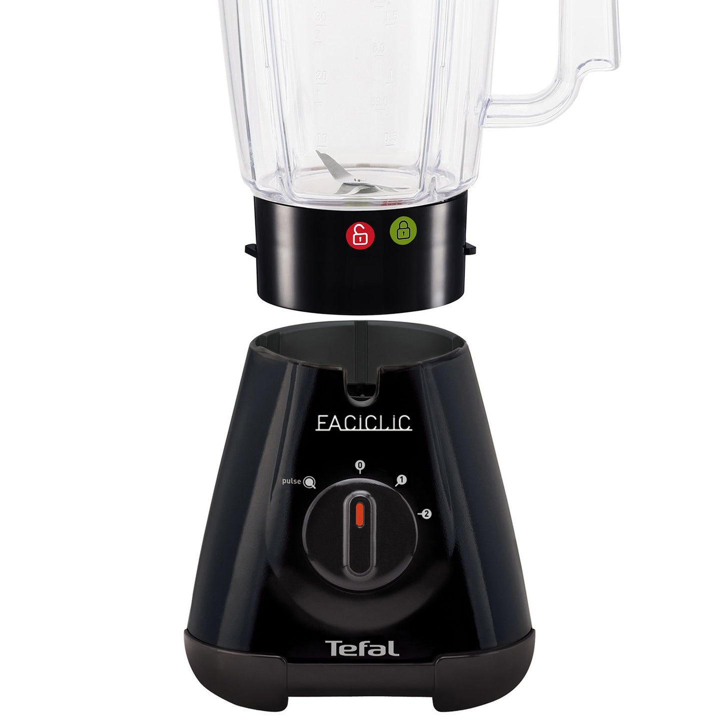 Tefal BL3008 Faciclic Blender Plastic 1.6qt (1.5L) Jug Secure Lock System 4 Sharp Blades 400W Black