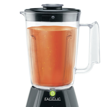 Tefal BL3008 Faciclic Blender Plastic 1.6qt (1.5L) Jug Secure Lock System 4 Sharp Blades 400W Black