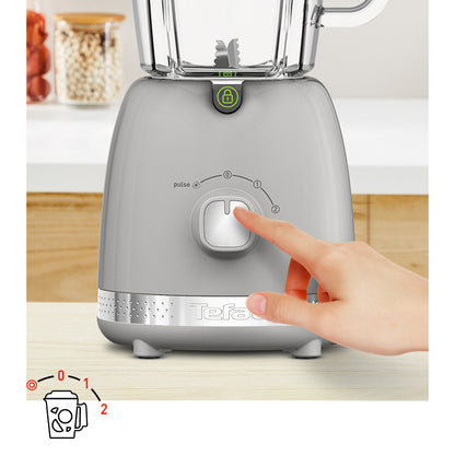 Tefal BL355E Pepper Blender (1.75L) Jar Secure Lock System 6 Sharp Blades 500W Grey