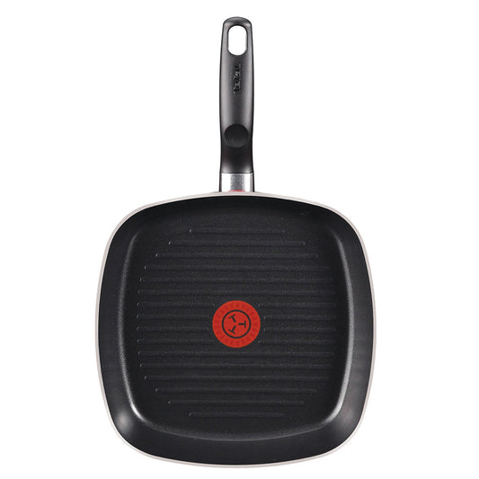 Tefal Essential Chef de France Nonstick Grill Pan (26cm) Dishwasher Oven Safe No PFOA Red