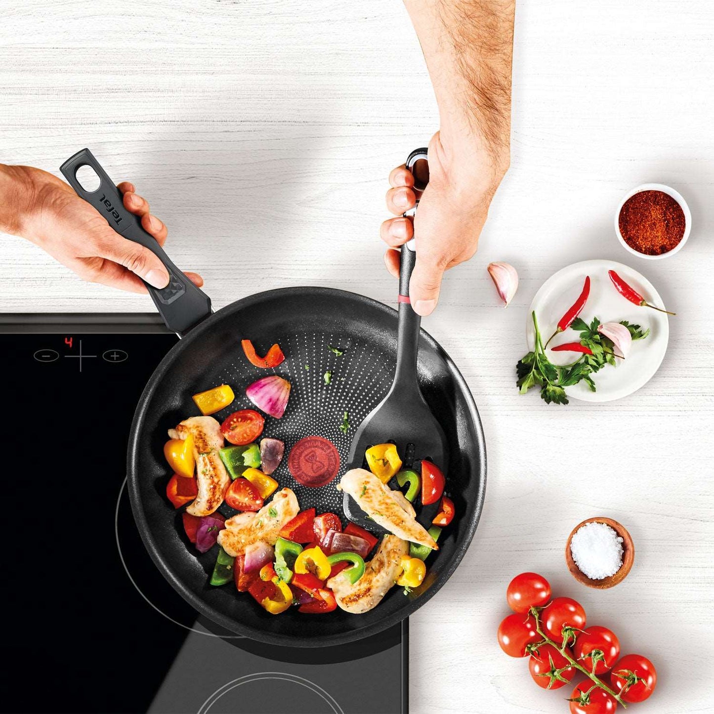 Tefal Chef's Touch Full Induction Titanium 2X Nonstick Frying Pan (30cm) Dishwasher Oven Safe No PFOA Brown