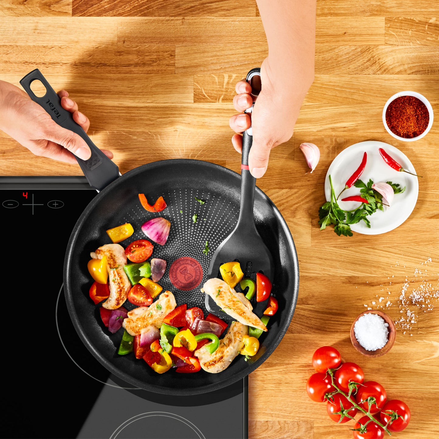 Tefal Chef's Touch Full Induction Titanium 2X Nonstick Frying Pan (24cm) Dishwasher Oven Safe No PFOA Brown