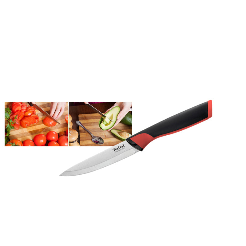 Tefal Collection 5p Stainless Steel Knife Block Set Black & Red