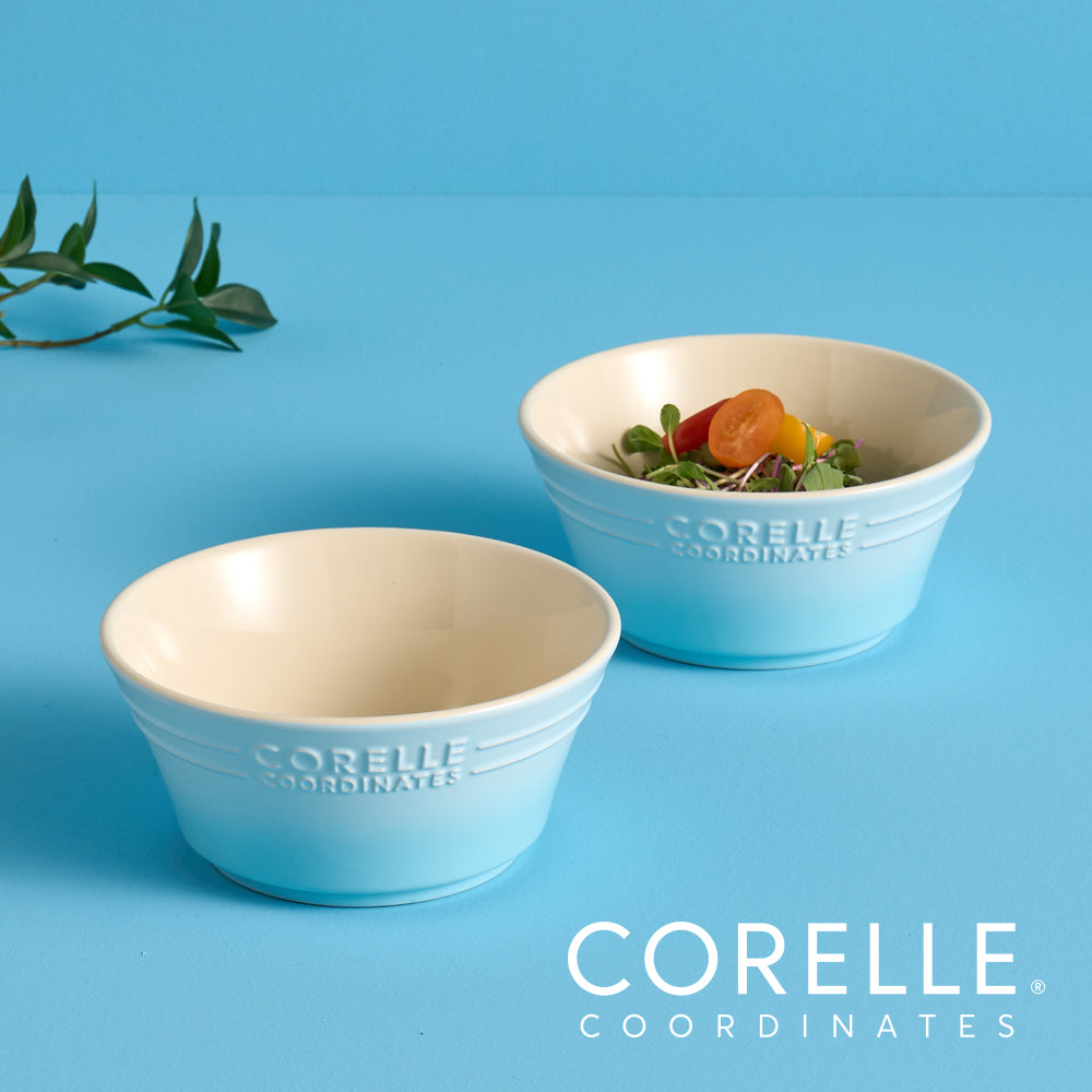 Corelle Breeze Stone Noodle Bowl 2p Dinnerware Dishwasher Oven Safe Blue