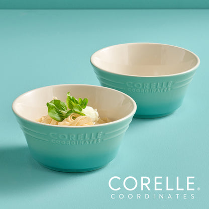 Corelle Breeze Stone Noodle Bowl 2p Dinnerware Dishwasher Oven Safe Green