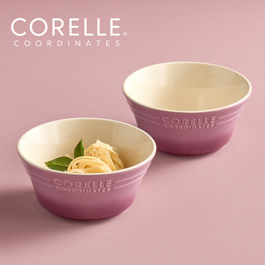 Corelle Breeze Stone Noodle Bowl 2p Dinnerware Dishwasher Oven Safe Purple