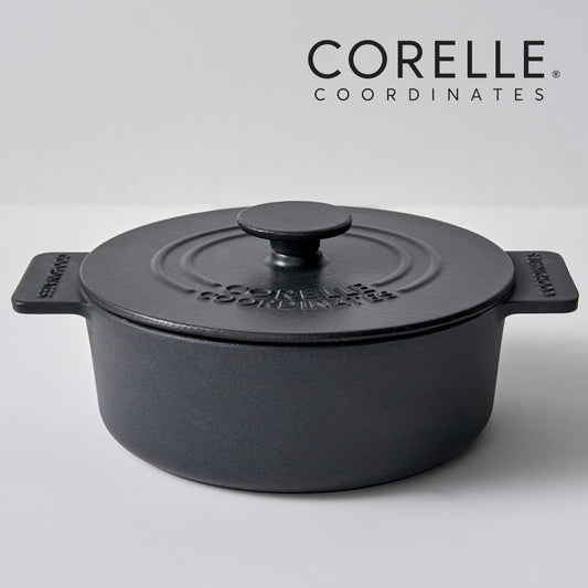 CORELLE Ashley Cast Iron Nonstick Saute Pan (22cm) Black
