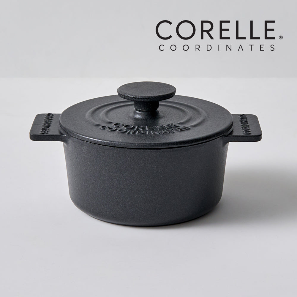 CORELLE Ashley Cast Iron Nonstick Stew Pot (14cm) Black