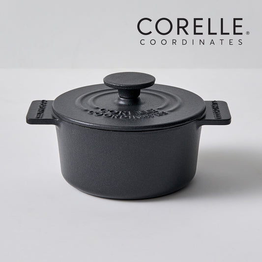CORELLE Ashley Cast Iron Nonstick Stew Pot (14cm) Black