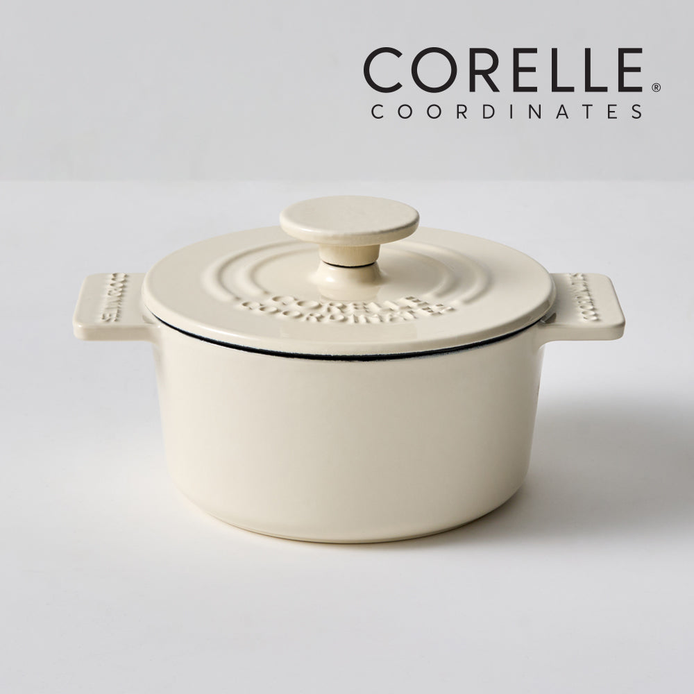 CORELLE Ashley Cast Iron Nonstick Stew Pot (14cm) Ivory