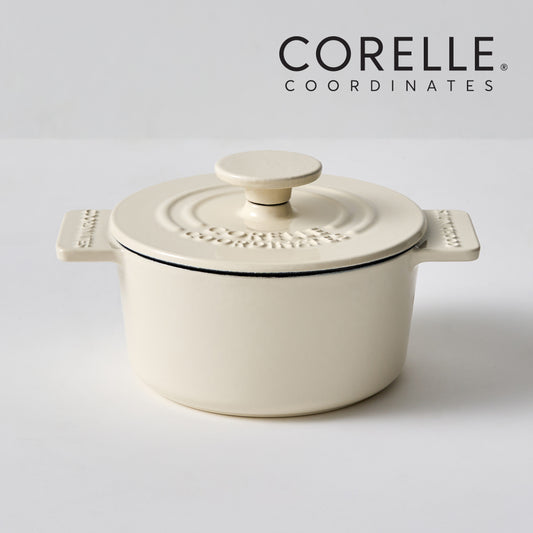 CORELLE Ashley Cast Iron Nonstick Stew Pot (14cm) Ivory