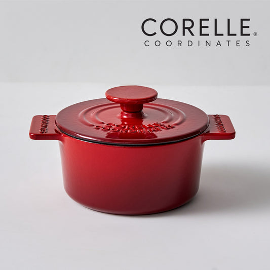 CORELLE Ashley Cast Iron Nonstick Stew Pot (14cm) Red