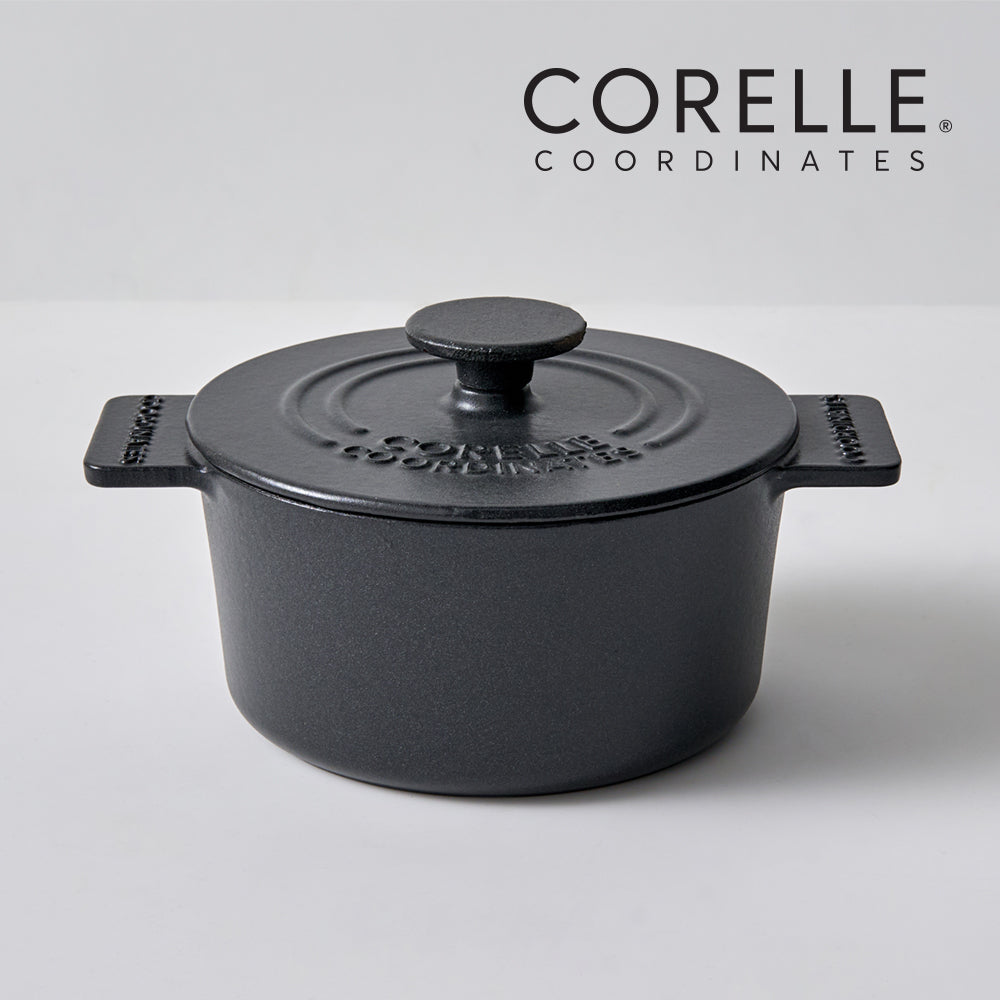 CORELLE Ashley Cast Iron Nonstick Stew Pot (16cm) Black