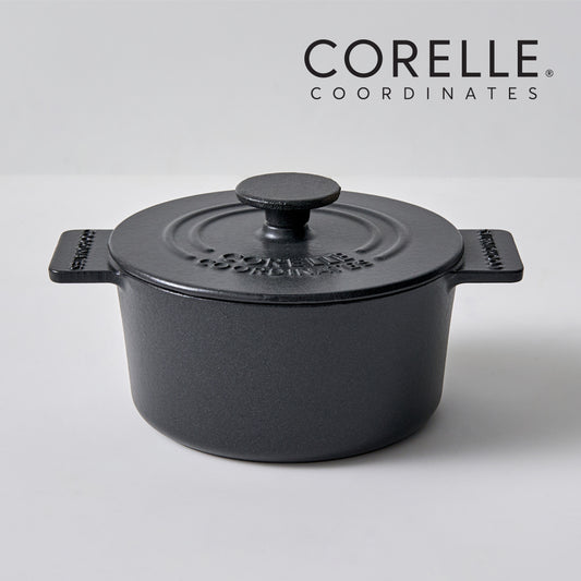CORELLE Ashley Cast Iron Nonstick Stew Pot (16cm) Black