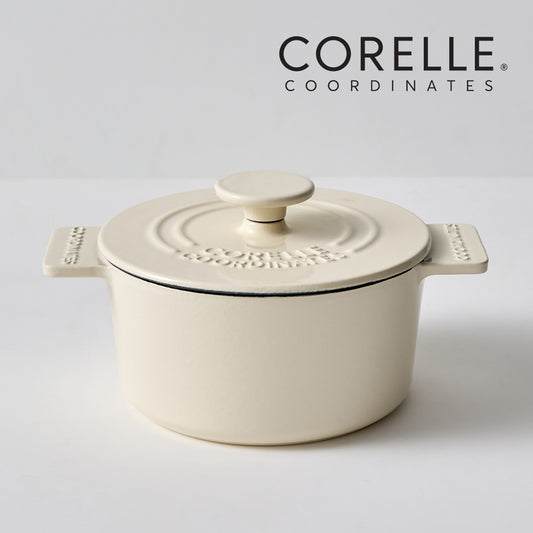 CORELLE Ashley Cast Iron Nonstick Stew Pot (16cm) Ivory